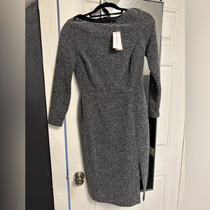 Banana republic long sleeve bodycon dress with back zipper and front slit